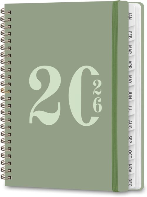 2026 Planner, Weekly and Monthly Calendar Agenda Book, Jan 2026 - Dec 2026, Hardcover Planning Academic Planner for Office School Supplies and Desk Accessories - A5 (6.3'' x 8.5'')