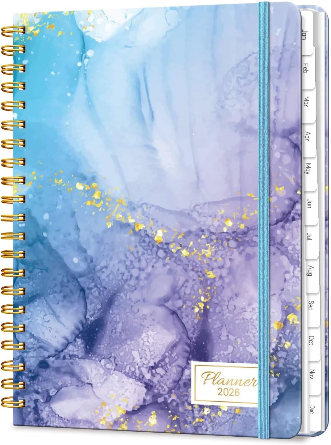 2026 Planner, A5 Weekly and Monthly Planners with Tabs, Spiral Bound Daily Calendar 2026 Planner, Agenda Organizers from Jan. to Dec., Hardcover Habit Tracker Journal 6.18" x 8.5"(Cyan Marble) - Image 12