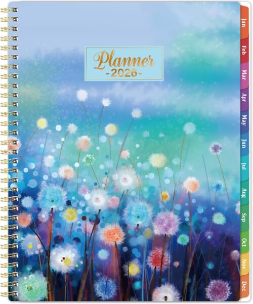 2026 Planner - Planner 2026, Weekly and Monthly Planner 2026, 2026 Calendar Planner, Jan. 2026 - Dec. 2026, 11” x 8.5”, Colorful Tabs, Back Pocket, Holidays, Twin-Wire Binding