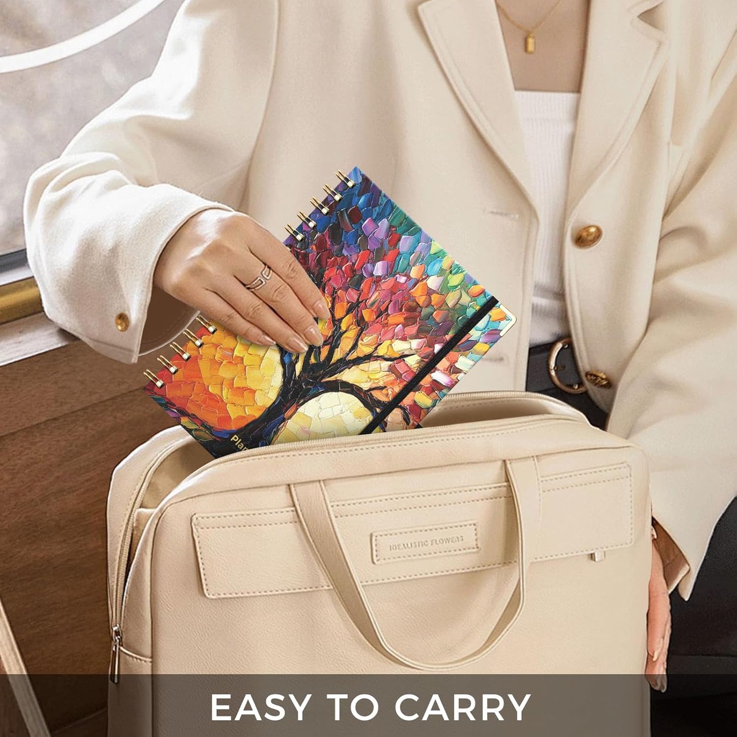 AHGXG 2026 Planner, Weekly and Monthly Planner for Women, Jan 2026 - Dec 2026, Medium Size (5.7" x 8.3"), Calendar 2026, Hardcover with Monthly Tabs, Spiral-Bound, 100 GSM Thick Paper, Colourful Tree - Image 9