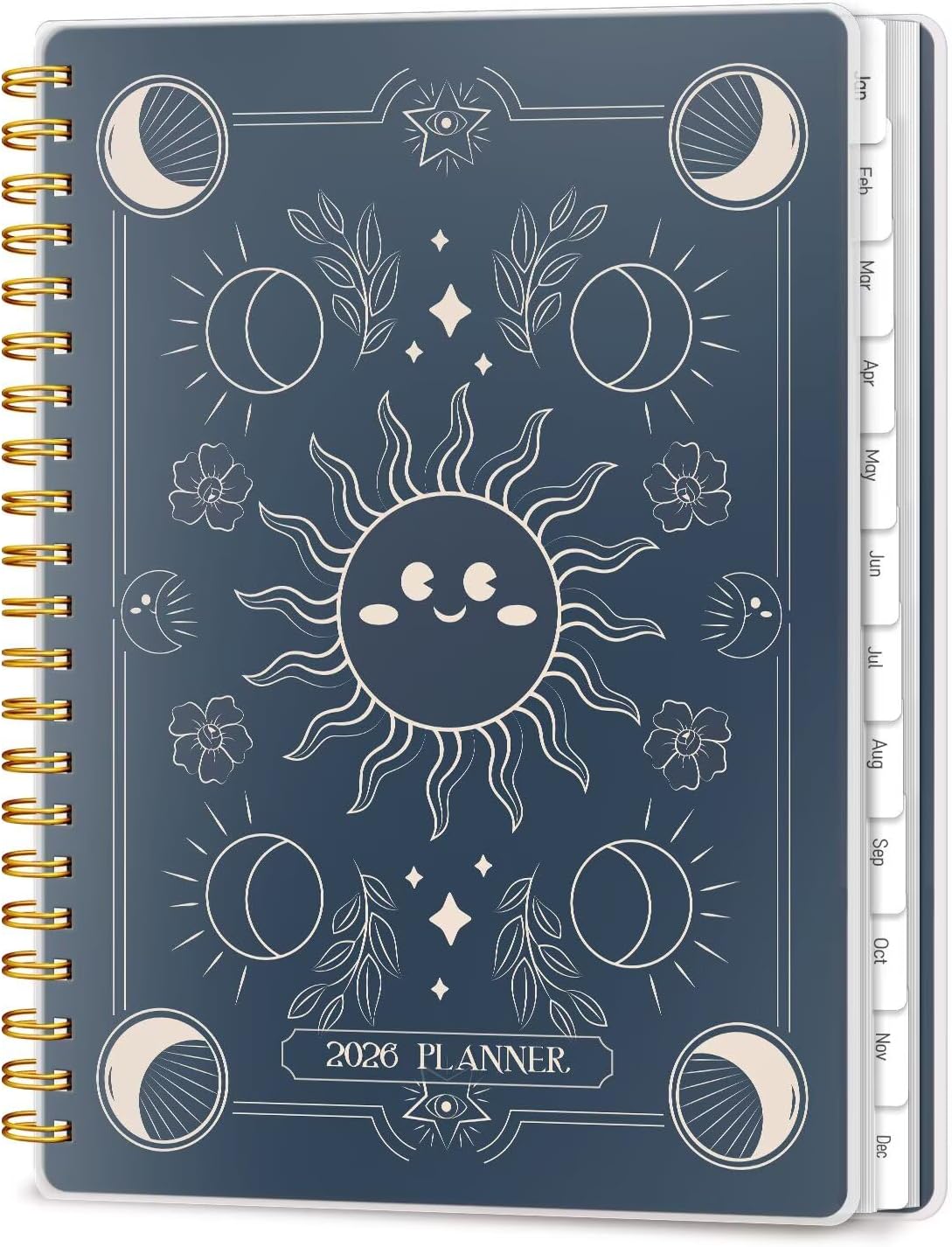 2026 Planner, A5 Weekly and Monthly Planners with Tabs, Spiral Bound Daily Calendar 2026 Planner, Agenda Organizers from Jan. to Dec., Hardcover Habit Tracker Journal 6.18" x 8.5"(Cyan Marble) - Image 11