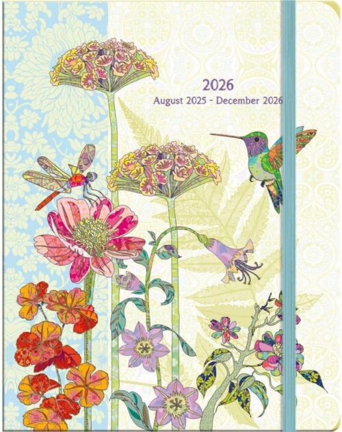 WSBL Ladybird 2026 Monthly Planner – 17-Month Format (Aug 2025-Dec 2026) with Elastic Band Closure & Back Pocket, Decorative Artwork by Tim Coffey, 9.75"× 7.5"