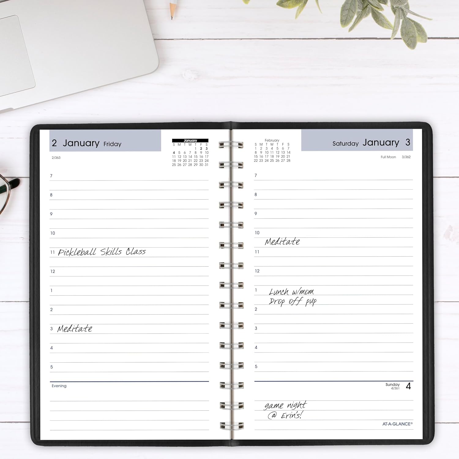 AT-A-GLANCE 2026 Appointment Book Planner, Daily, 5" x 8", Small, Hourly, DayMinder, Black (SK440026) - Image 3