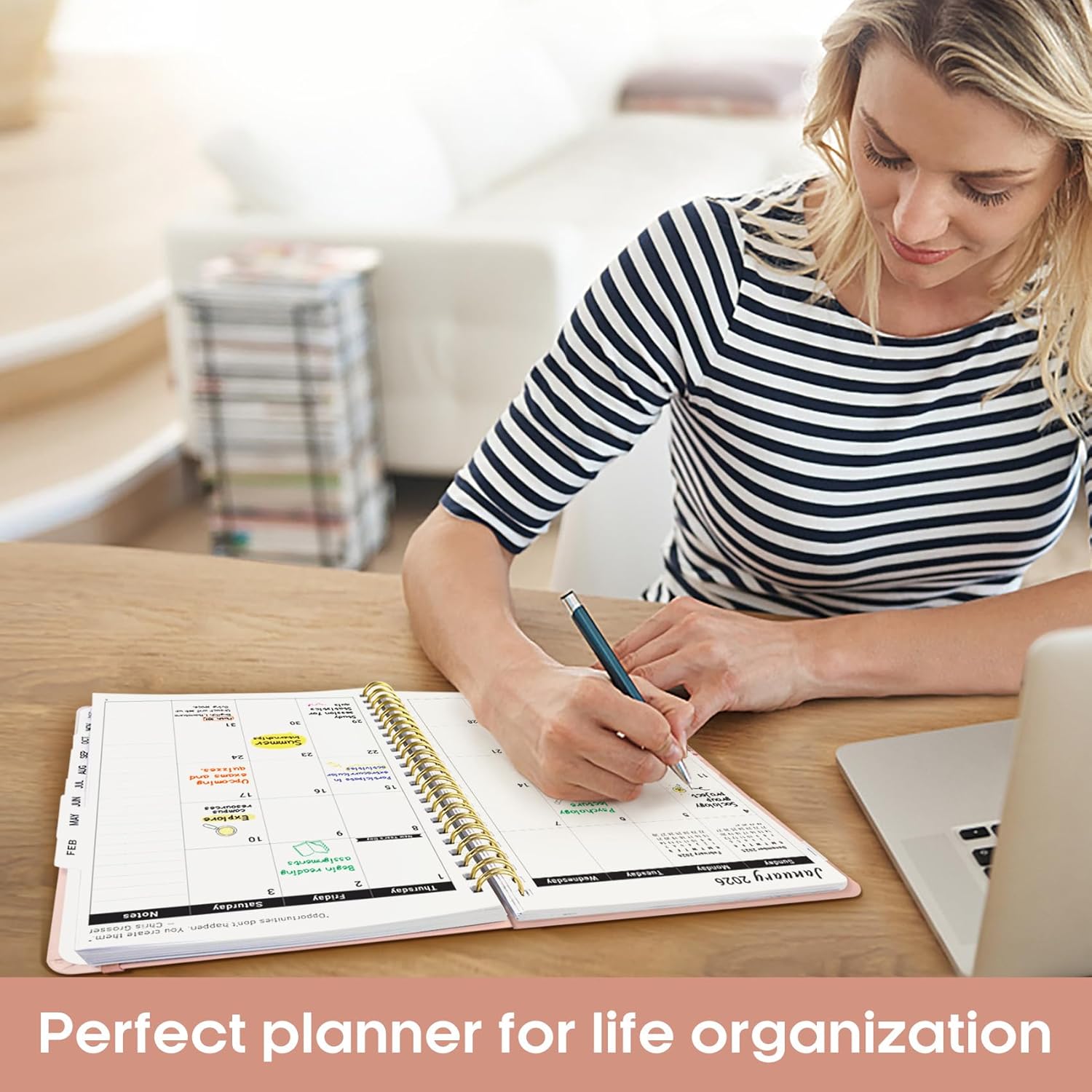 2026 Planner, Weekly and Monthly Calender Planner, Jan 2026 to Dec 2026, Hardcover 2026 Calendar Book with Tabs & Inner Pocket, Office Home School Supplies for Women & Men - A5 (6.3" x 8.5"), Pink - Image 7