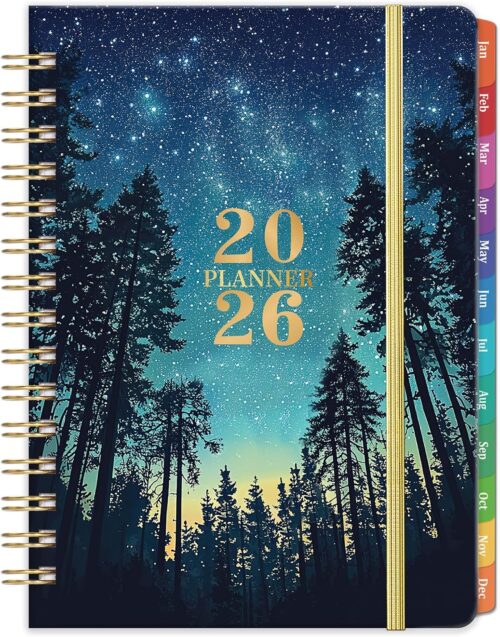2026 Planner - Planner 2026 Weekly and Monthly from January - December, Calendar Planners with Colorful Tabs, Inner Pocket, 6.4" x 8.5"