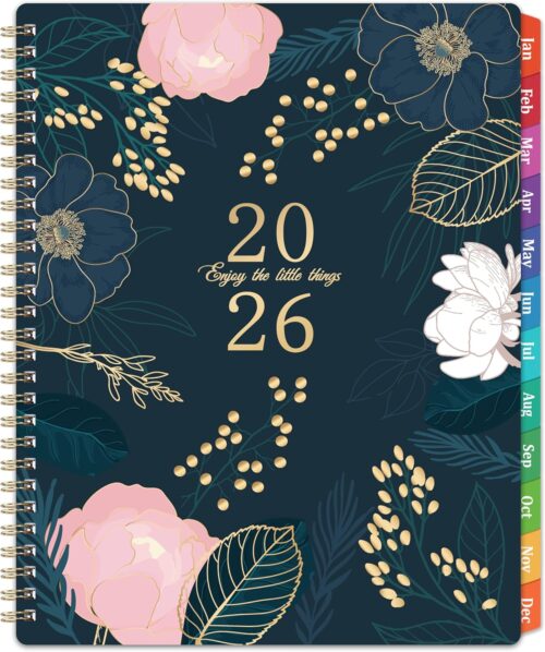 2026 Planner - Planner 2026, January 2026 - December 2026, Weekly & Monthly Spreads, 9'' x 11", 2026 Calendar Planner, Monthly Tabs, Twin-wire Binding, Back Pocket, Holidays