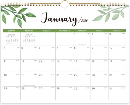 2026-2027 Calendar, 2 Years Wall Calendar 2026-2027, 14.8'' x 11.5'', JAN. 2026 - DEC. 2027, Large Blocks, 2026 Wall Calendars with Julian Dates