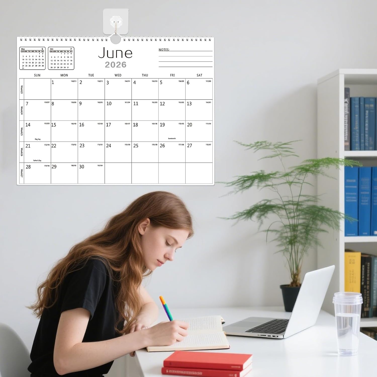 MZD8391 Calendar 2026-2027, Wall Calendar 2026-2027 From January 2026 To June 2027 18 Months, 14.7" x 11" Paper Calendars with Julian Date and Blank Block for New Year Christmas Gifts - Image 7