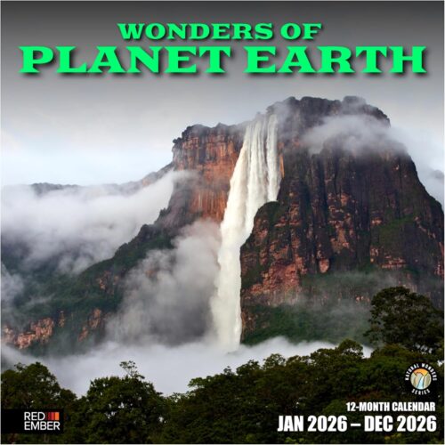 RED EMBER Wonders of Planet Earth 2026 Wall Calendar 12 Month | 12" x 24" Open | Thick & Sturdy Paper | Holiday Gift | Nature Calendar 2026